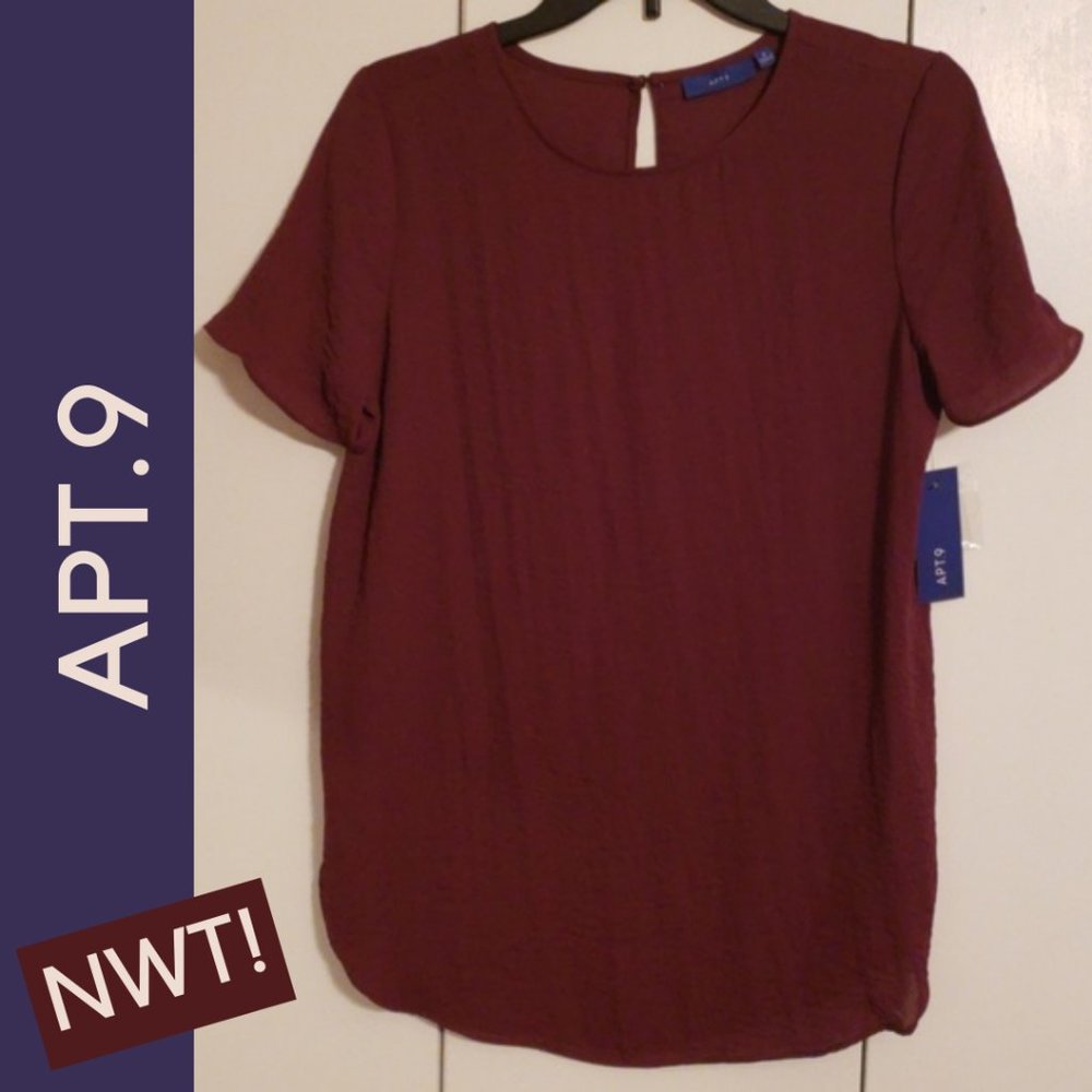 NWT Apt. 9 burgundy layered top